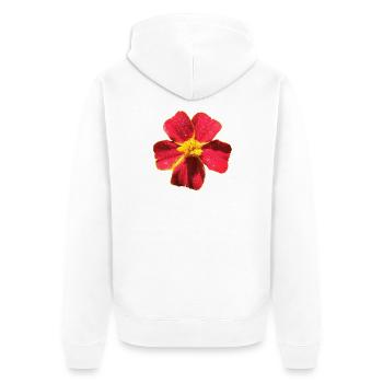 Tagetes - Unisex Premium Bio Zip Hoodie - Weiß - Hinten - Thijin (182cm)