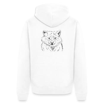 Raccoon Sketch Art Shirt for Wildlife Hand Drawn - Unisex Premium Organic Zip Hoodie - white - Back - Thijin (182cm)