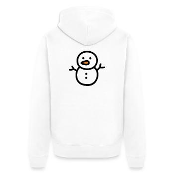 Schneemann - Unisex Premium Bio Zip Hoodie - Weiß - Hinten - Thijin (182cm)