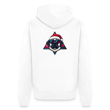 Santa Dog Comic - Unisex Premium Organic Zip Hoodie - white - Back - Thijin (182cm)