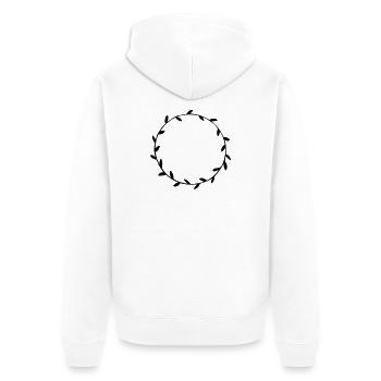 Floral wreath hand painted wreath of leaves floral - Unisex Premium Organic Zip Hoodie - white - Back - Thijin (182cm)