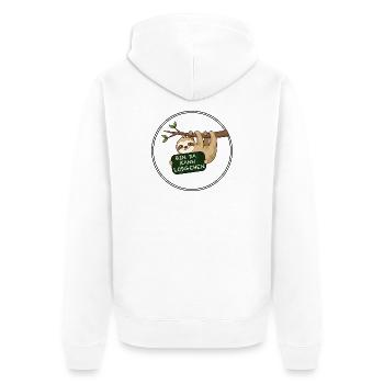 Paresse, je suis là, peut faire du drôle en disant - Veste à capuche bio Premium Unisexe - blanc - Dos - Thijin (182cm)