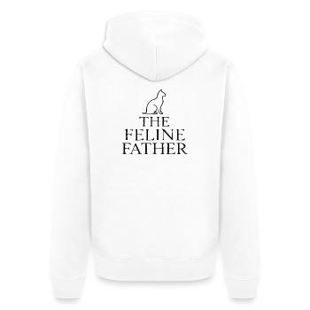 The Feline Father Elegant Serif Art - Unisex Premium Organic Zip Hoodie - white - Back - Thijin (182cm)