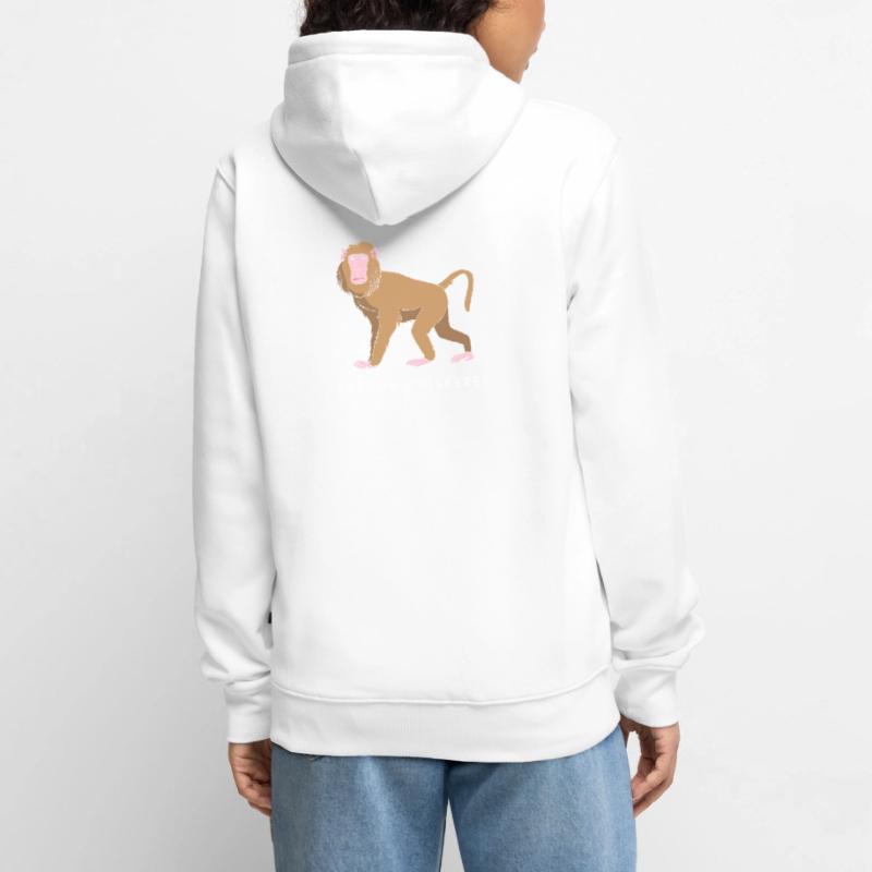 Baboon Baboon Primate Monkey Monkey Unisex Premium Organic Zip Hoodie