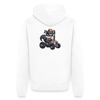 Éleveur de tracteurs moufettes - Veste à capuche bio Premium Unisexe - blanc - Dos - Thijin (182cm)