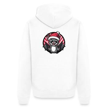 Kawaii Weihnachtsfledermaus - Unisex Premium Bio Zip Hoodie - Weiß - Hinten - Thijin (182cm)