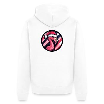 Flamingo Santa Christmas Design - Unisex Premium Organic Zip Hoodie - white - Back - Thijin (182cm)