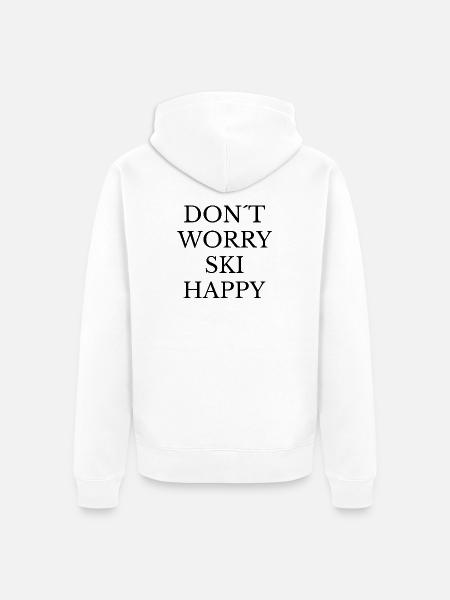 Ski Happy Vibes - Unisex Premium Organic Zip Hoodie - white