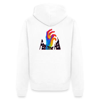 Feel the Heat - Unisex Premium Organic Zip Hoodie - white - Back - Thijin (182cm)