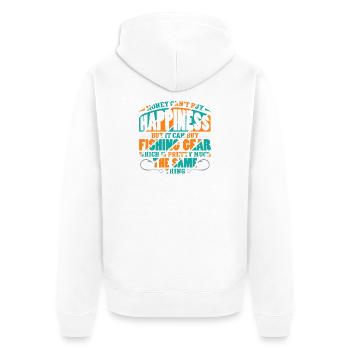 Angler Fischer Petrijünger Spruch Angeln Lustig - Unisex Premium Bio Zip Hoodie - Weiß - Hinten - Thijin (182cm)