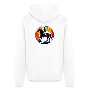 Silhouette équestre Belle Silhouette équestre - Veste à capuche bio Premium Unisexe - blanc - Dos - Thijin (182cm)