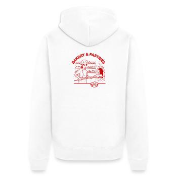 Bakery and Pastries - Unisex Premium Organic Zip Hoodie - white - Back - Thijin (182cm)