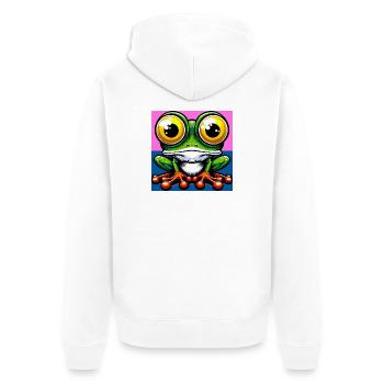 grenouille - Veste à capuche bio Premium Unisexe - blanc - Dos - Thijin (182cm)