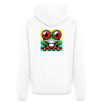 grenouille - Veste à capuche bio Premium Unisexe - blanc - Dos - Thijin (182cm)