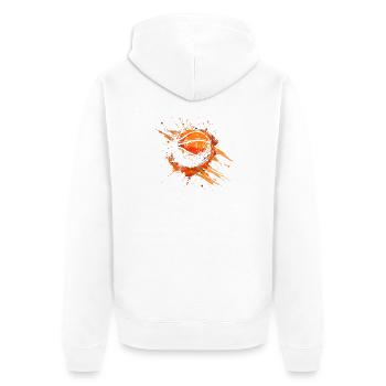 Basketball Streetart - Unisex Premium Bio Zip Hoodie - Weiß - Hinten - Thijin (182cm)