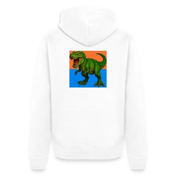 Dinosaurier - Unisex Premium Bio Zip Hoodie - Weiß - Hinten - Thijin (182cm)