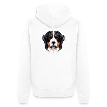 Bernese Mountain Dog Cute Dogs Swiss Mountain Dogs - Unisex Premium Organic Zip Hoodie - white - Back - Thijin (182cm)