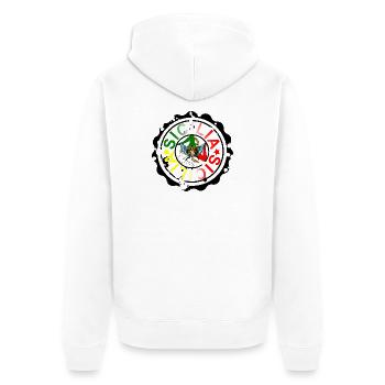 Trinacria, Sicily - Unisex Premium Organic Zip Hoodie - white - Back - Thijin (182cm)