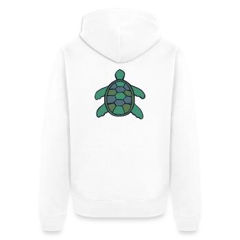 Geometrische Muschelschildkröte - Unisex Premium Bio Zip Hoodie - Weiß - Hinten - Thijin (182cm)