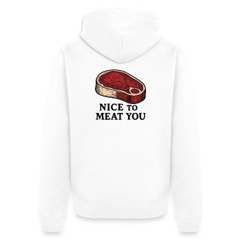 Nice to Meat You Steak Design - Veste à capuche bio Premium Unisexe - blanc - Dos - Thijin (182cm)