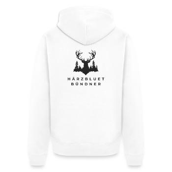 Härzbluetbündner - Veste à capuche bio Premium Unisexe - blanc - Dos - Thijin (182cm)