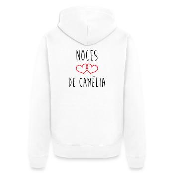 Camellias Hochzeit 51 Jahre Ehe - Unisex Premium Bio Zip Hoodie - Weiß - Hinten - Thijin (182cm)