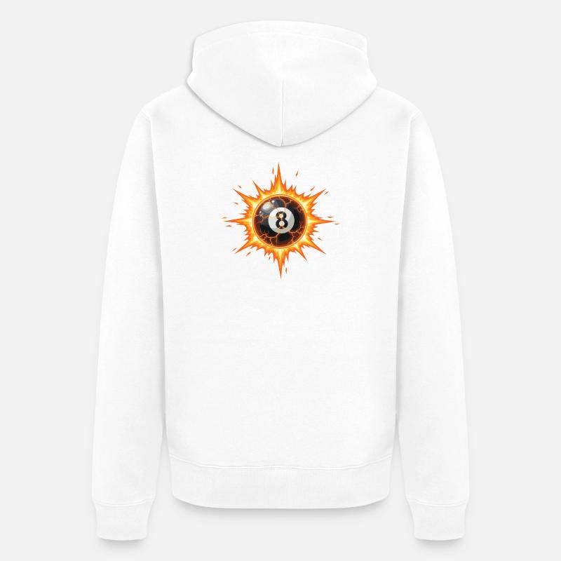 Explosion de Boule de Feu 8-Boules - Veste à capuche bio Premium Unisexe - blanc