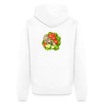 Salat mit Gemüse in Herzform Illustration  - Unisex Premium Bio Zip Hoodie - Weiß - Hinten - Thijin (182cm)
