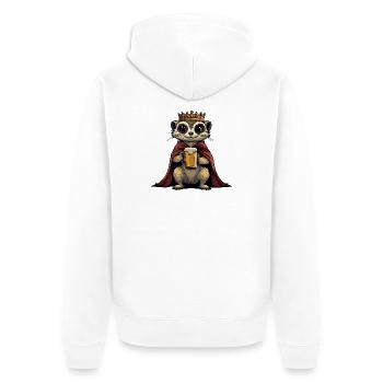 Le roi de la bière suricate - Veste à capuche bio Premium Unisexe - blanc - Dos - Thijin (182cm)