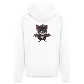 Bat Police Patrol - Unisex Premium Organic Zip Hoodie - white - Back - Thijin (182cm)