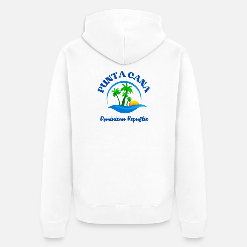 Plage de Punta Cana - Veste à capuche bio Premium Unisexe - blanc