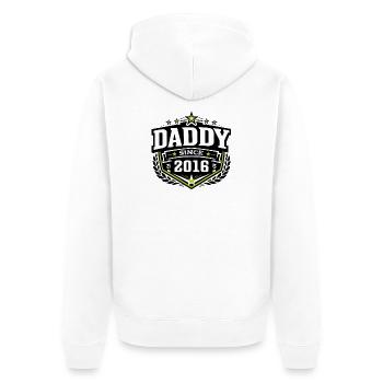Daddy Since 2016 – Proud Dad Design - Unisex Premium Organic Zip Hoodie - white - Back - Thijin (182cm)