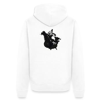 USA Canada Fusion North America Friendship - Unisex Premium Organic Zip Hoodie - white - Back - Thijin (182cm)