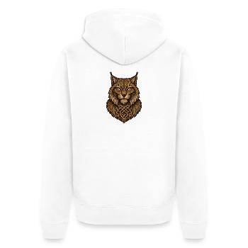 Celtic wolf head with knot - Unisex Premium Organic Zip Hoodie - white - Back - Thijin (182cm)