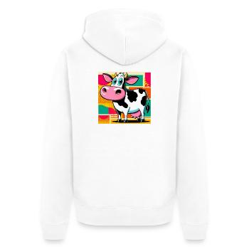 vache - Veste à capuche bio Premium Unisexe - blanc - Dos - Thijin (182cm)