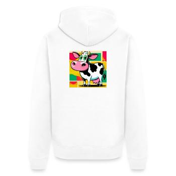 vache - Veste à capuche bio Premium Unisexe - blanc - Dos - Thijin (182cm)