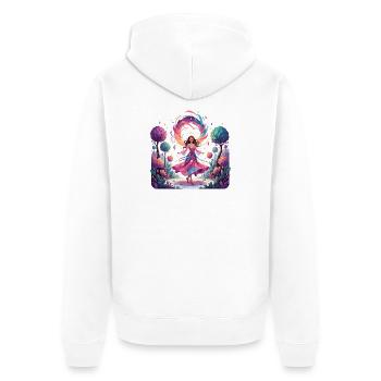 Danse colorée de la princesse dans la danseuse enchantée de la forêt - Veste à capuche bio Premium Unisexe - blanc - Dos - Thijin (182cm)