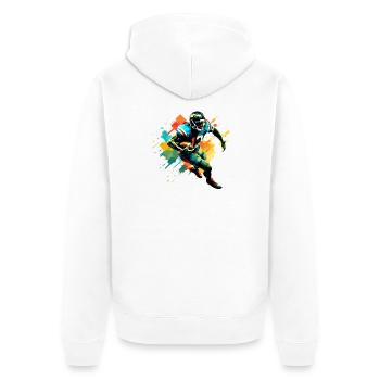 American-Football-Spieler-Illustrationen im Trend - Unisex Premium Bio Zip Hoodie - Weiß - Hinten - Thijin (182cm)