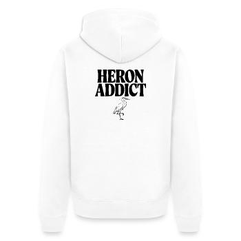 Reihersüchtiger - Unisex Premium Bio Zip Hoodie - Weiß - Hinten - Thijin (182cm)