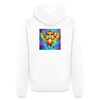 dragon - Unisex Premium Organic Zip Hoodie - white - Back - Thijin (182cm)