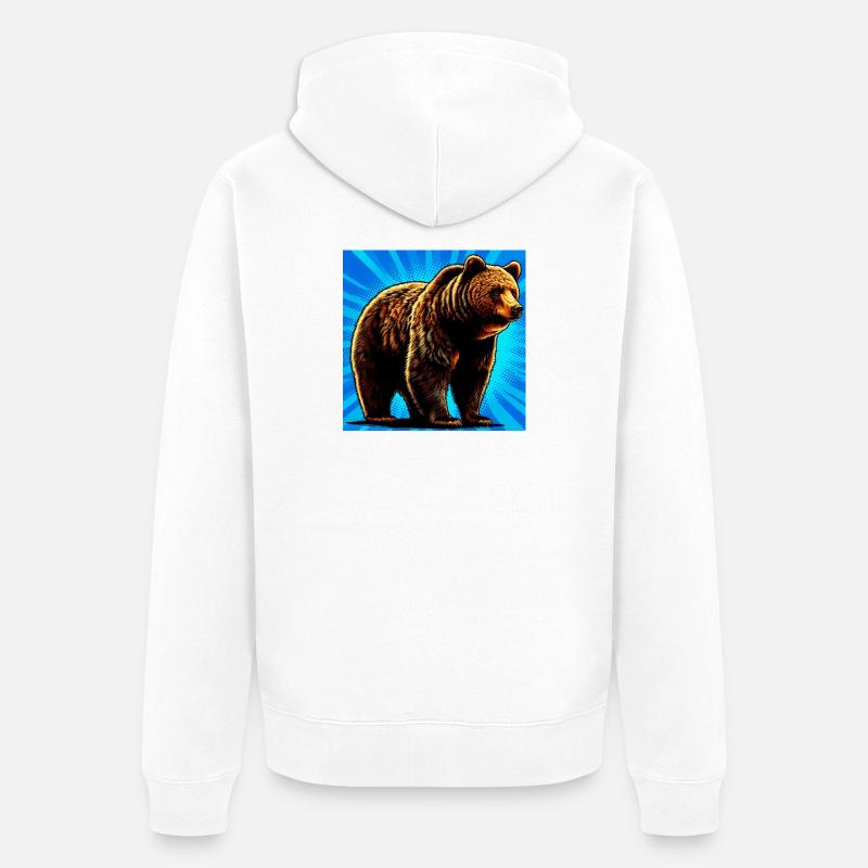 ours - Veste à capuche bio Premium Unisexe - blanc