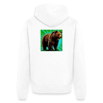 ours - Veste à capuche bio Premium Unisexe - blanc - Dos - Thijin (182cm)