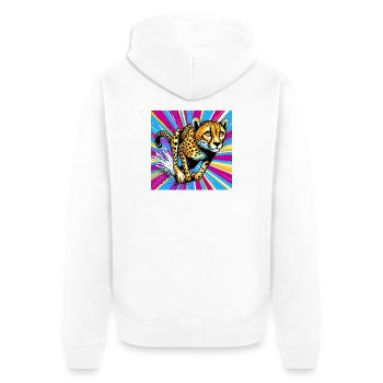 cheetah - Unisex Premium Organic Zip Hoodie - white - Back - Thijin (182cm)