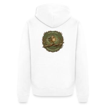 Bird Watching Wildlife Emblem - Unisex Premium Organic Zip Hoodie - white - Back - Thijin (182cm)