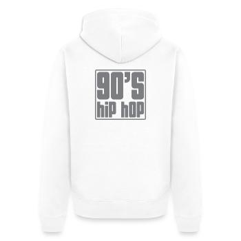 90er Hip-Hop-Raster - Unisex Premium Bio Zip Hoodie - Weiß - Hinten - Thijin (182cm)