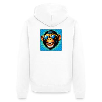 Singe chimpanzé - Veste à capuche bio Premium Unisexe - blanc - Dos - Thijin (182cm)