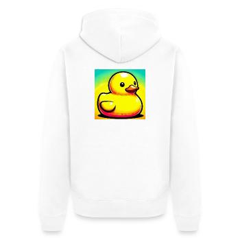 Ente Ente Ente Ente Ente - Unisex Premium Bio Zip Hoodie - Weiß - Hinten - Thijin (182cm)