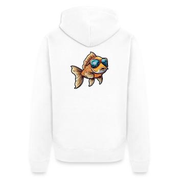 Vacances de bandes dessinées Poisson Rouge - Veste à capuche bio Premium Unisexe - blanc - Dos - Thijin (182cm)