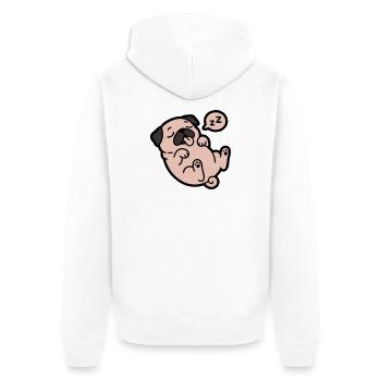 Le Carlin Loafer Endormi - Veste à capuche bio Premium Unisexe - blanc - Dos - Thijin (182cm)