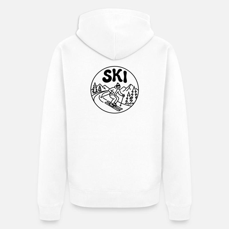 Ski - Unisex Premium Bio Zip Hoodie - Weiß